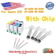 Refillable Ink Cartridge with chip 232 232XL Fit Epson WF-2950 WF-2930 XP-4200