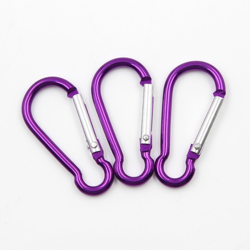 10 Aluminum Carabiner D-Ring Key Chain Clip Snap Hook Camping Keyring - Picture 16 of 20