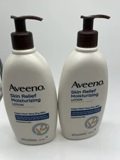 (2) Aveeno Relief Moisturizing Lotion Fragrance Free Moisturizer Dry 18oz