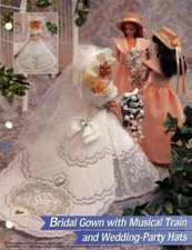 BRIDAL GOWN WITH MUSICAL TRAIN AND WEDDING PARTY HATS