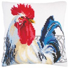 CdA coussin au point de croix "coq espagnol" 5253, 40x40cm, motif de broderie de
