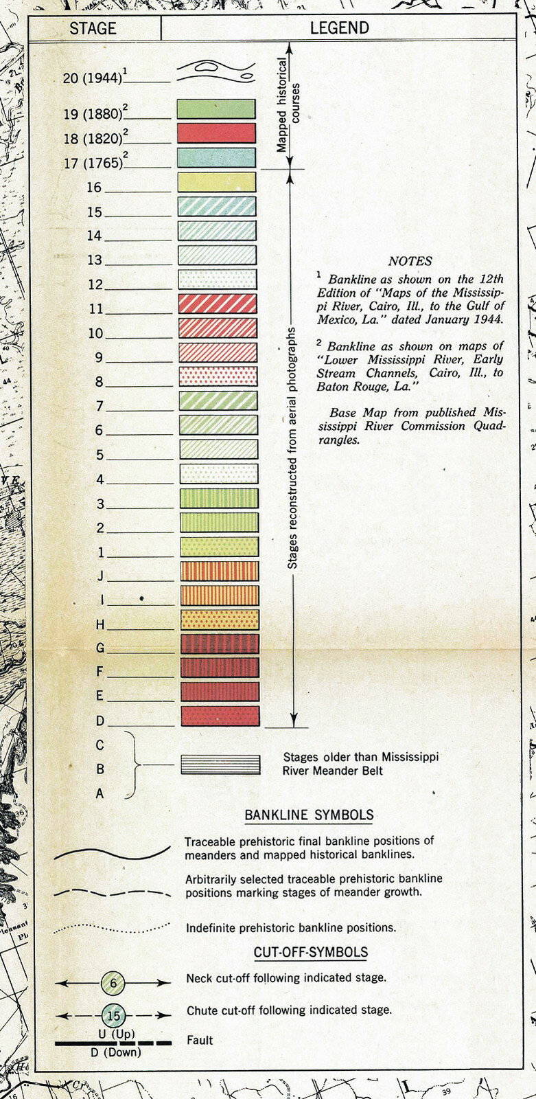 Sheet 13 - 1944 Map Mississippi River Belt Valley Harold Fisk Poster Missipi