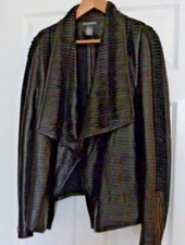 Chelsea And Theodore Black Laser Shreded Faux Leather Jacket (halle Barry)