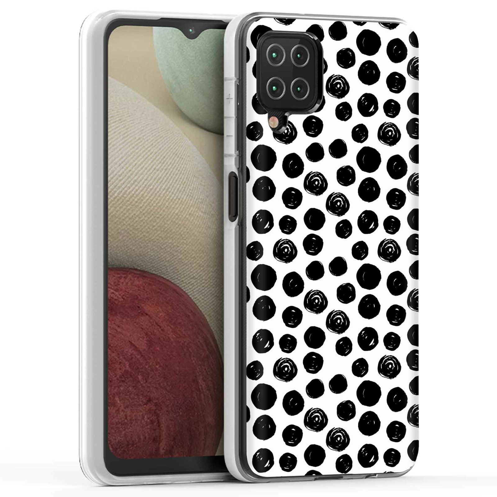 Samsung Galaxy A12 Phone Case with Polka Dot Design - US Made-image