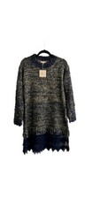 Ryu : Blue/Beige Sweater dress w/Lace bottom Size: Small, New with Tags.