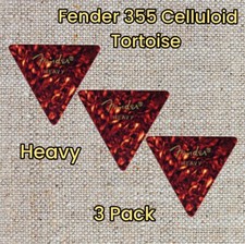 Fender Triangle Tortoise Celluloid 355 Heavy Picks 3 Pack