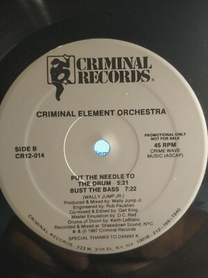 Criminal Element Orchestra    Put The Needle To The Record 12'' Vinyl CR12-014