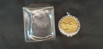 Vintage Silver Indoor Swimming Award Pendant 