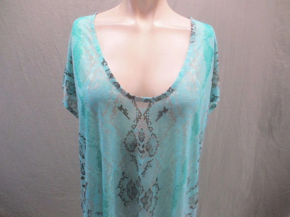 Блузка легкая прозрачная женская Kenneth Cole размер XL с анималистическим принтом декольте 717 - Изображение 2 из 4