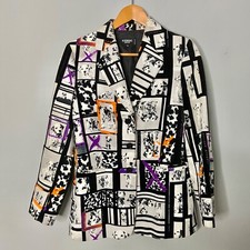 Rare Vtg Iceberg History DALMATIAN print Ladies Blazer Jacket Sz 42 Italy