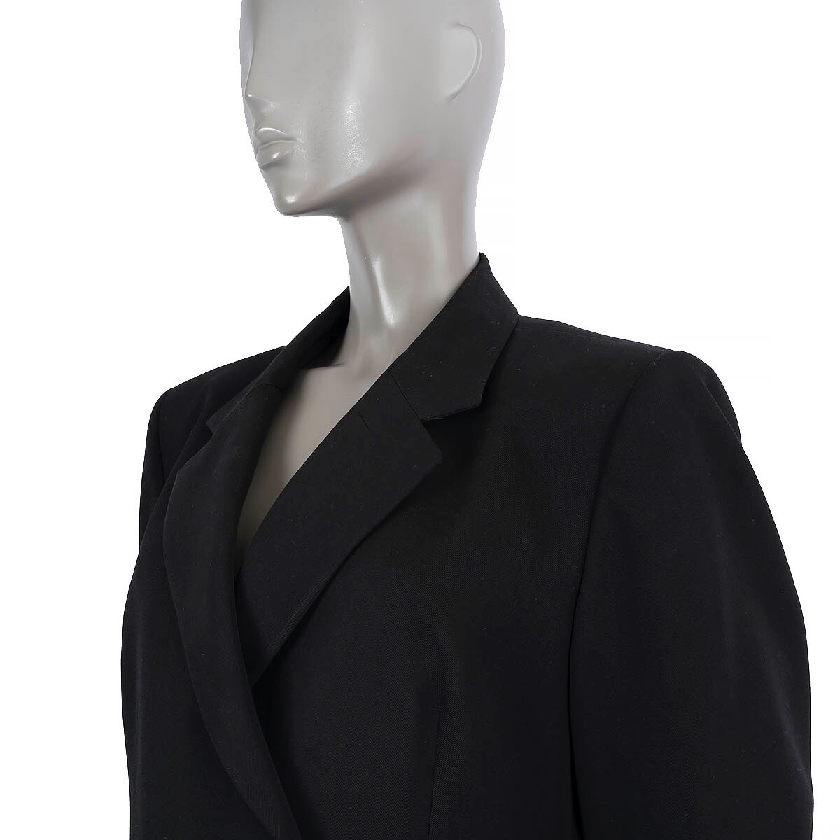 ジャケット Alaia wool gabardine double-breasted jacket 68726 auth ALAIA black wool gaberdine A TAILORED Blazer
