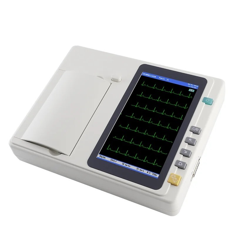 Elettrocardiografo 7 pollici touch screen digitale 3 canali 12 cavi macchina ECG foto 3