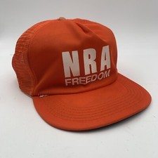 NRA Freedom Trucker Hat Orange Snapback National Rifle Association Vintage
