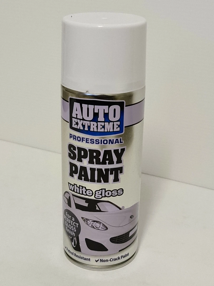 WHITE GLOSS Spray Paint Aerosol Primer Wood Metal Plastic Auto 400ML Large  Can