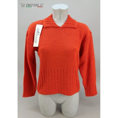Pullover Pulli Damen ALEXIA Touch Orange Original Vintage Top Qualität