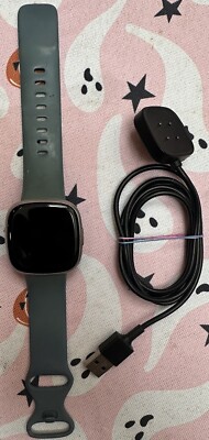 Fitbit Versa 3 Health & Fitness Smartwatch-Black-Not Working-For Parts or Repair