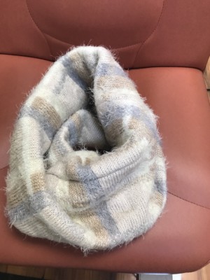 Anthropologie AMPATO COWL Twisted Infinity Scarf Winter Tan Grey Ivory NWT