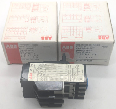 2x ABB T25 DU 3,1 Thermisches Relais 2,2...3,1A GJZ 252 1201 R0031 NEU OVP