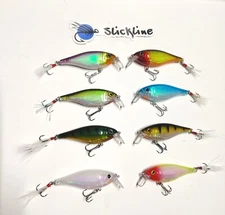 SLICKLINE 3/8 oz  90mm Deep Diving Rattling Crankbait Fishing Lure 8 COLORS