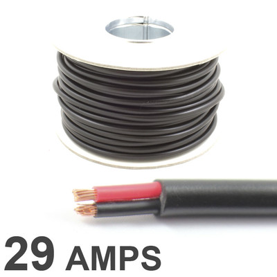 Rundes Doppelkabel 2-adrig 12 V 24 V dünnwandig 29 AMP Nennleistung 2,5 mm² 10 m 30 m 100 m