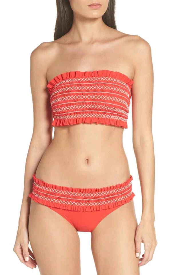 Parte inferior de bikini Tory Burch rojo Costa calado hipster L80102 talla XS Foto 2 de 4