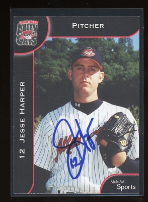 2002 Charleston Alley Cats JESSE HARPER Signed Card autograph auto BLUE JAYS
