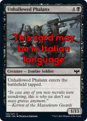 MTG 4x UNHALLOWED PHALANX EXC - FALANGE EMPIA - VOW - MAGIC