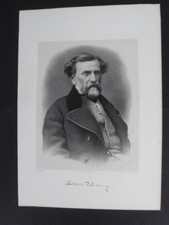 THOMAS AMBROISE CHARLES Né à METZ en 1811- ESTAMPE PHOTO 1865 +BIO +LETTRE - D39