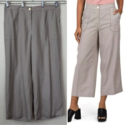 Jones New York Linen Blend Wide Leg Cropped Pants | eBay Jones New York Linen Blend Wide Leg Cropped Pants | eBay