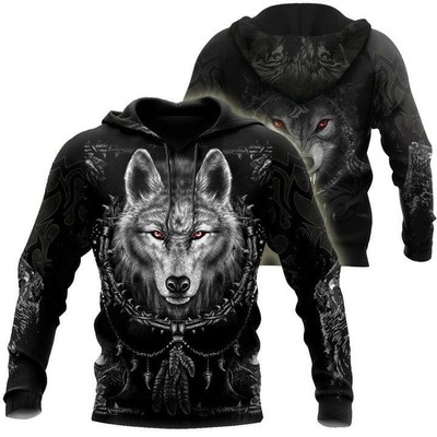 hoodie 3d wolf