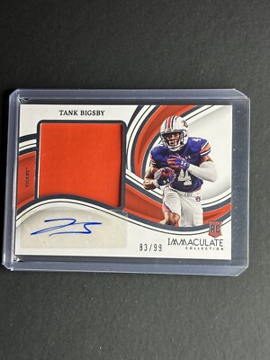 2023 Immaculate Collegiate Tank Bigsby Rookie Patch Auto RPA 83/99 Auburn 