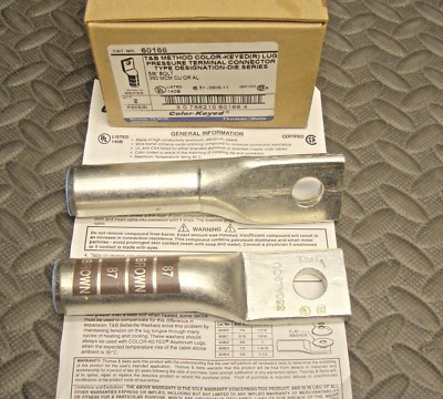 2 NEW Thomas & Betts 60166 Terminal Connector Compression Lug 350 MCM T&B Brown