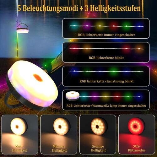 Catena Luminosa USB Campeggio Avvolgibile Catena Luminosa LED Impermeabile Solare Portatile - Foto 5 di 29