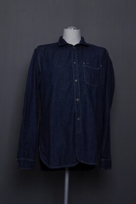 180 B1123 PEPE JEANS Hemd Gr. L  dunkelblau Denim Jeanshemd Langarm DRY CULT