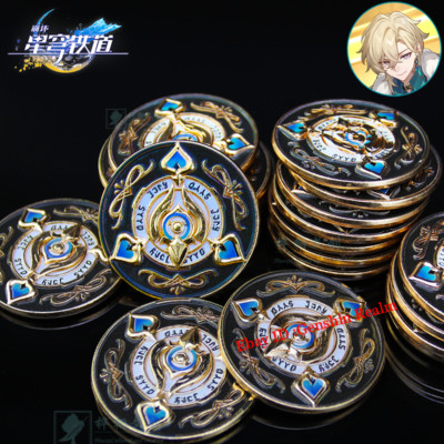 New Anime Honkai: Star Rail Aventurine Alloy Chip Game Commemorative Coin Prop