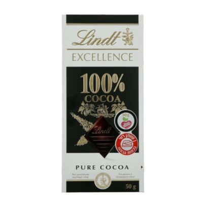 6x Lindt Excellence 100% Cocoa Chocolate Bar, 50 Grams, Israel, Kosher Pareve