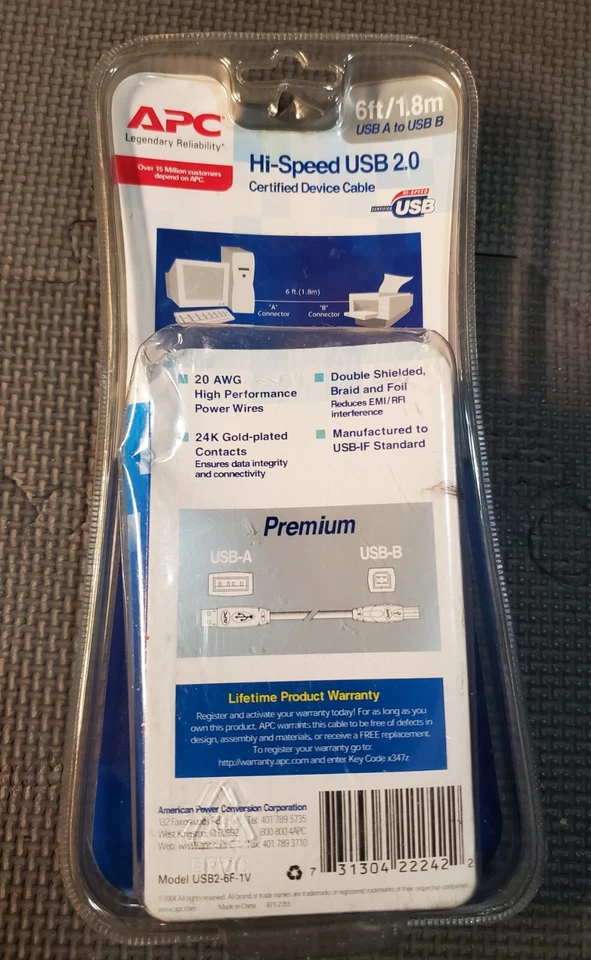 New APC HI-Speed USB 2.0 Certified Device Cable 6 ft/1.8m USB A To USB B - Image 3 of 4