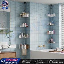 4 Tier Corner Shower Caddy Organizer Shelf Adjustable No-Drill Installation
