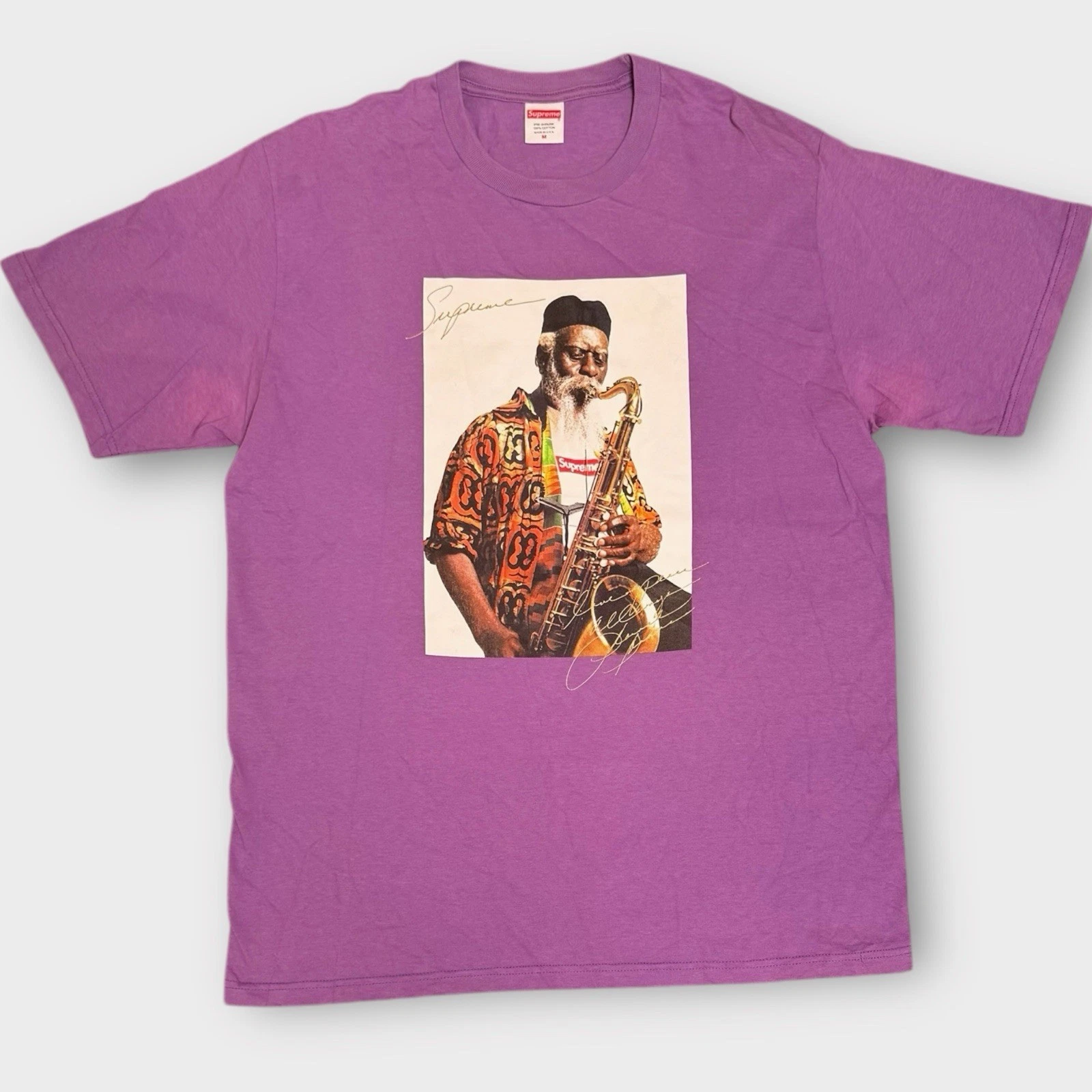 Tee shirt Supreme FW20 Pharoah Sanders violet taille M streetwear boîte logo porté