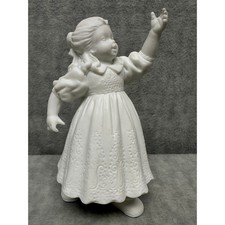 VTG Dept 56 Bisque Porcelain Girl White Figurine 1988 Cheryl Johnson 6 inch
