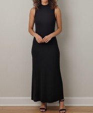 New UNIQLO Women Ribbed Bra Sleeveless Dress Black Size XS Comfortable Loose Fit