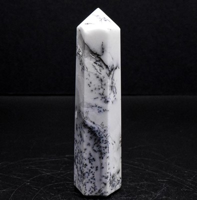 3.4'' 65g Dendrite Agate Obelisk Point Polished Natural Chalcedony Mineral India