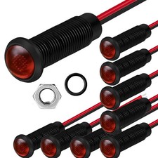 10pcs LED Indicator Light AC/DC 12-24V 6mm Mount Hole Red