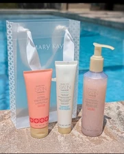Mary Kay Satin Hands Set Citrus Rose Shea Scrub Nourishing Cream Softener New