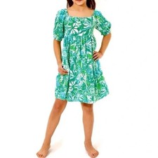 Lilly Pulitzer L 8-10 Delaney Mini Dress Safari Sangria Green Girls 8 10