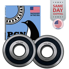 PGN 2 Pack 1633-2RS Bearing - Lubricated Chrome Steel Sealed Ball Bearing