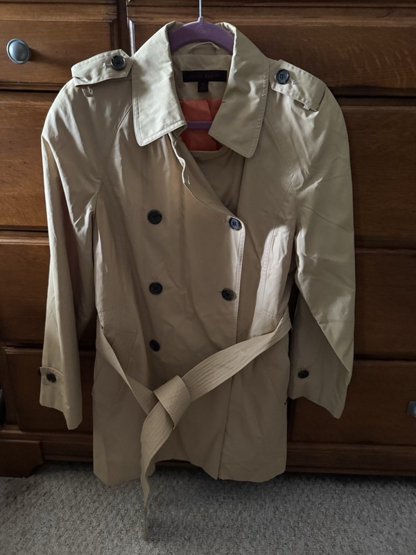 Women's Ann Klein Khaki Tan Spring Jacket with Belt Size 14 Excellent Condition