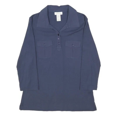 ORVIS Camiseta Polo Azul Hombre Manga Larga Cuello Fijo Algodón Mezcla S Clásica - Imagen 1 de 4