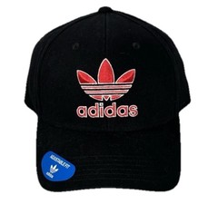 New Adidas Originals Trefoil Hat Mens Icon Snapback 2.0 Black GA5636