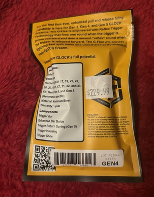 #ad FREE MAG G Flex Reflex Trigger for Glock Gen4BRAND NEW mag if ur state allows $195.00